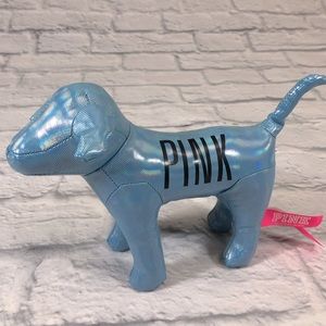 Victoria’s Secret Pink plush dog Light metallic Blue VS Pink Logo